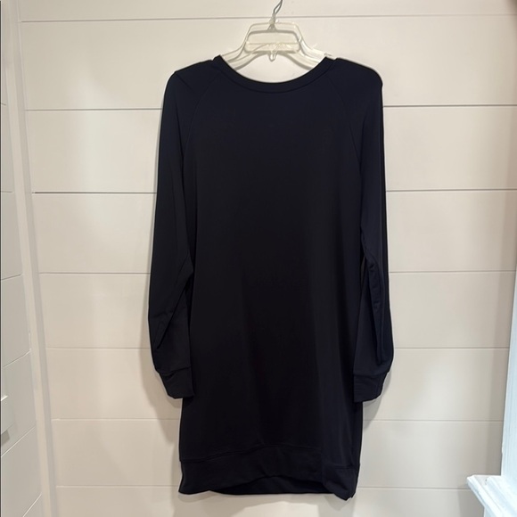 Athleta Black Snappy Sweatshirt Dress Style #352512 Casual Soft Athletic Medium - Picture 2 of 15